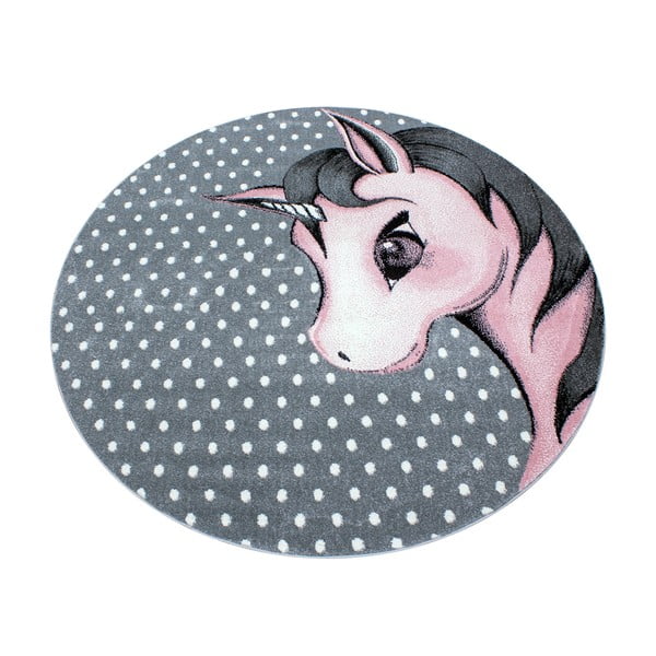 Różowo-szary dywan dziecięcy ø 120 cm Kids – Ayyildiz Carpets