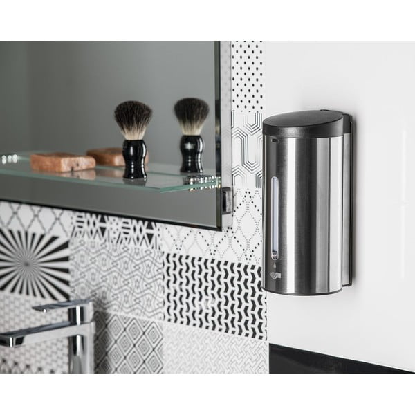 Automatyczny dozownik do mydła ze stali nierdzewnej w kolorze matowego srebra 650 ml – Sapho-image-2