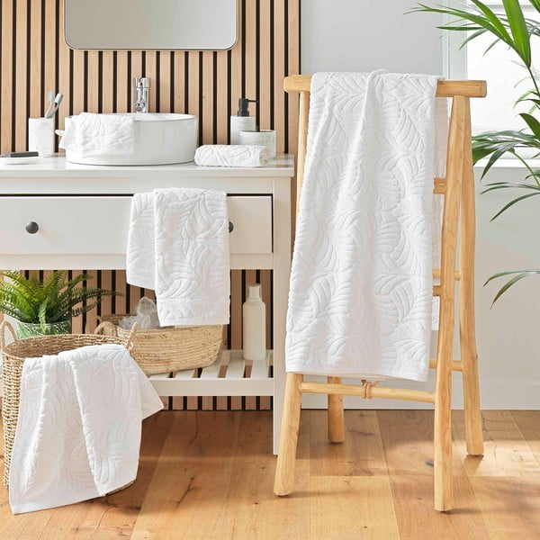 Biały bawełniany ręcznik kąpielowy frotte 70x130 cm Madeira – douceur d'intérieur-image-3