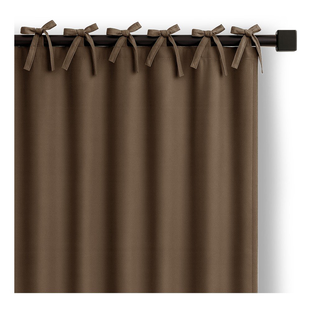 Brązowa zasłona częściowo zaciemniająca (dimout) 140x250 cm Carli Tie – Restilo