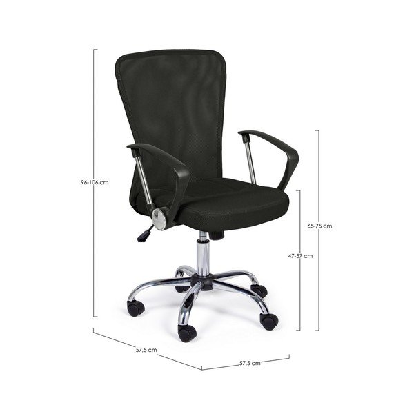 Czarne tapicerowane krzesło biurowe Brisbane – Yes Everyday-image-3