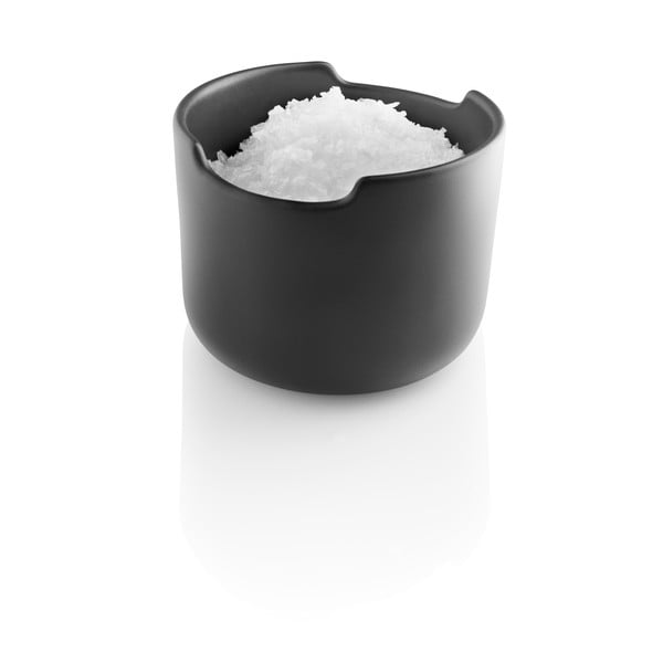 Czarny kamionkowy pojemnik na sól z drewnianym wieczkiem Eva Solo Nordic-image-3