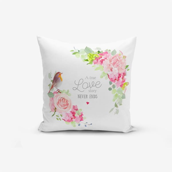 Poszewka na poduszkę z domieszką bawełny Minimalist Cushion Covers Bird A True Love Story, 45x45 cm