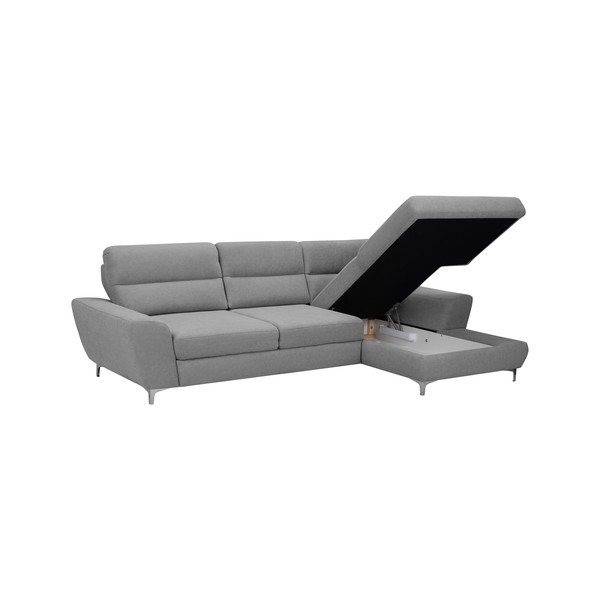 Jasnoszary rozkładany narożnik prawostronny Windsor & Co Sofas Omega-image-4