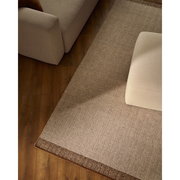 Beżowy wełniany dwustronny dywan tkany ręcznie 160x230 cm Nifelia – Kave Home-image-2