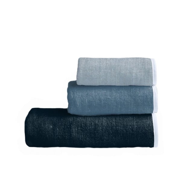 Zestaw 3 ręczników Linen Couture Toalla Blue Gardient