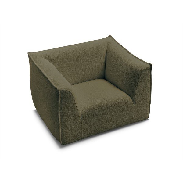 Zielony fotel z materiału bouclé Giorgia – Bobochic Paris-image-4