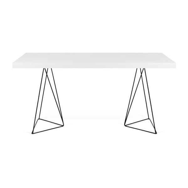 Biały stół z metalowymi nogami TemaHome Trestle, 90 x 160 cm