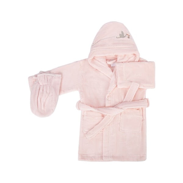 Różowy bawełniany szlafrok dziecięcy Bebemarin – Foutastic