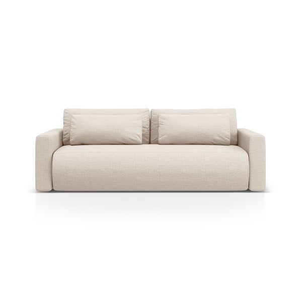Beżowa rozkładana sofa ze schowkiem 238 cm Belfast – Cosmopolitan Design