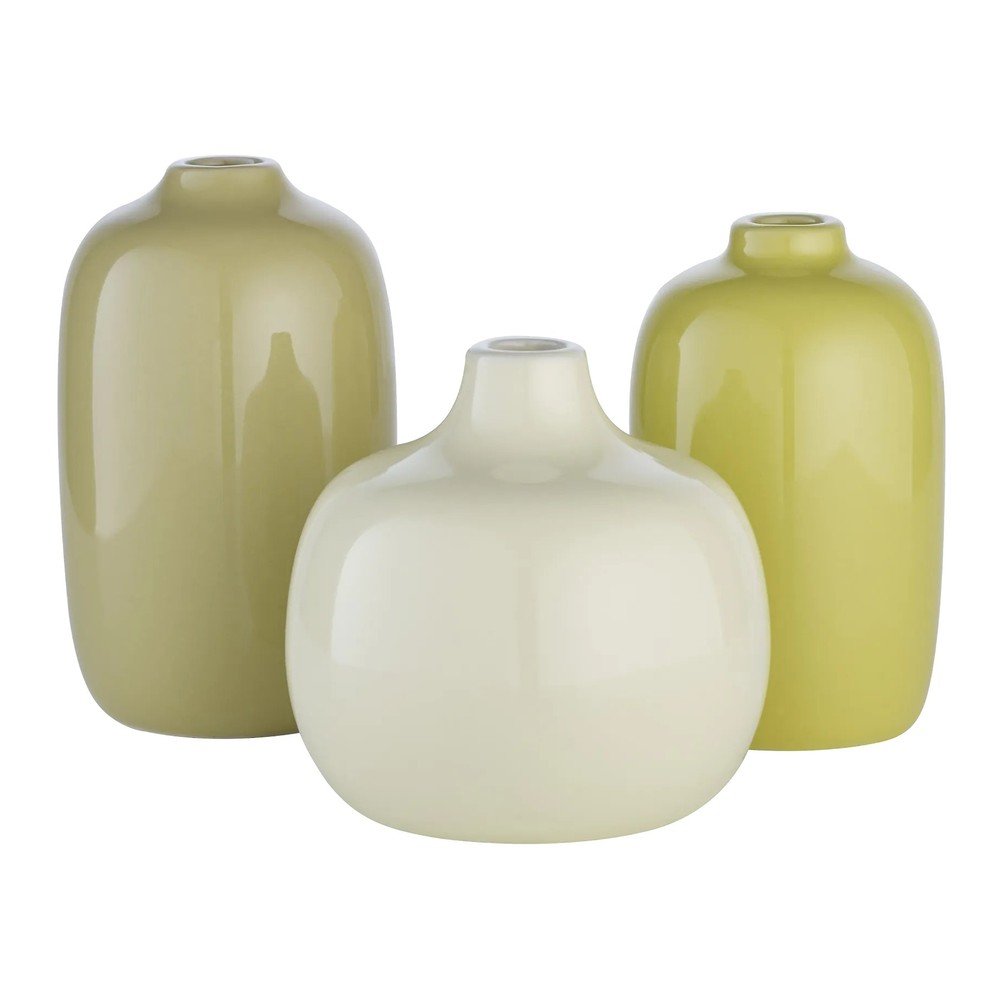 Zielone ceramiczne wazony zestaw 3 szt. (wysokość 9 cm) Ceola – Blomus