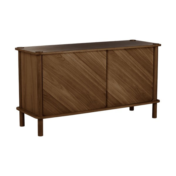 Brązowa komoda z litego drewna dębowego z drzwiami przesuwnymi 135x73,5x48 cm Italic – UMAGE-image-2