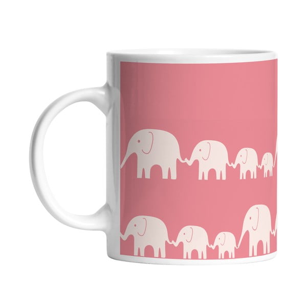Ceramiczny kubek Elephant Family, 330 ml