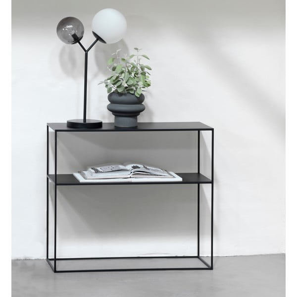 Czarna metalowa konsola 35x90 cm Pebble – Unique Furniture-image-1