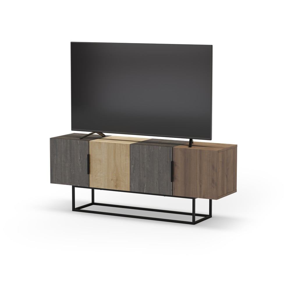 Brązowa szafka pod TV w dekorze dębu 140x55 cm Titan – Marckeric (zdjęcie 9)