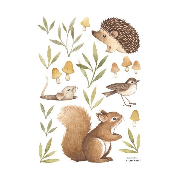 Naklejki dziecięce 30x42 cm Little Forest Animals – Lilipinso