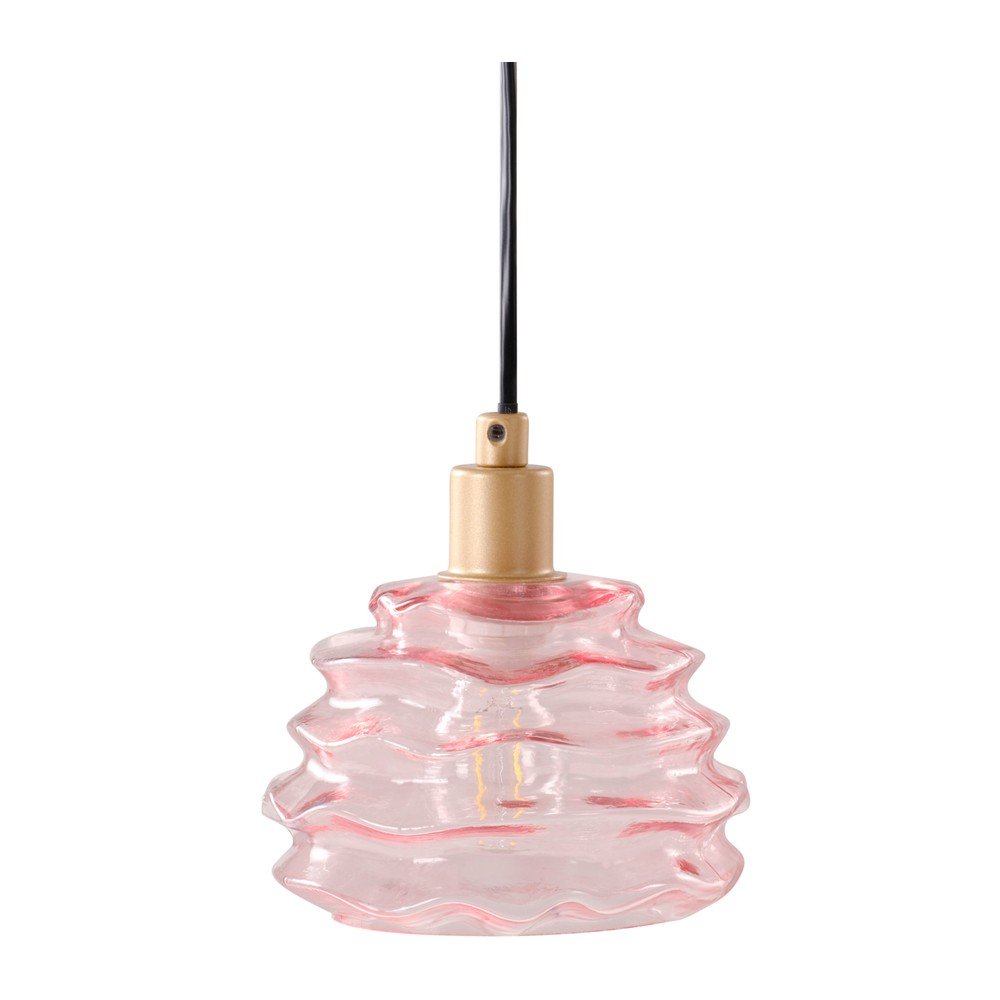 Różowa szklana lampa wisząca ø 15 cm Fall – Jotex | Bonami