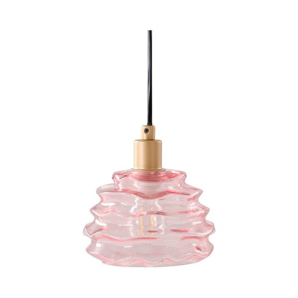 Różowa szklana lampa wisząca ø 15 cm Fall – Jotex