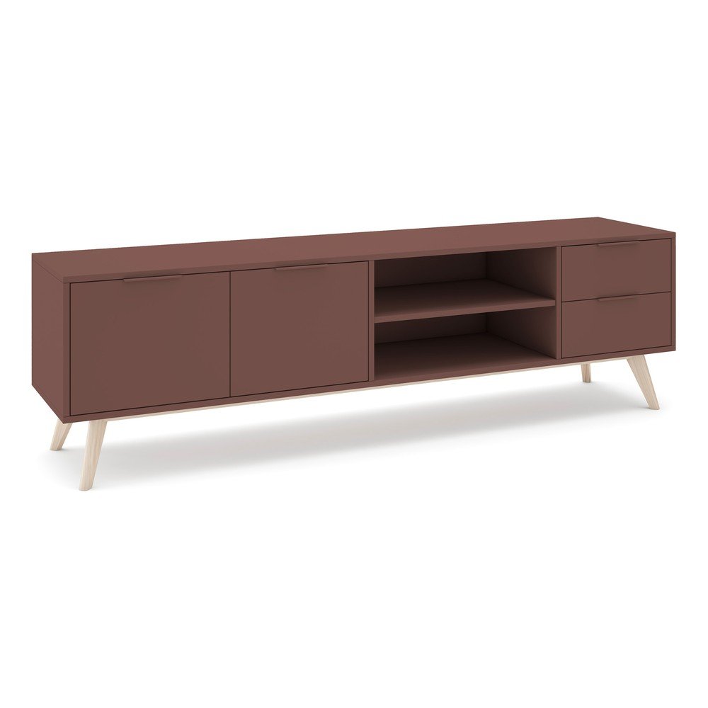 Szafka pod TV z matowym wykończeniem w kolorze terakoty 180x53x40 cm Campus – Marckeric