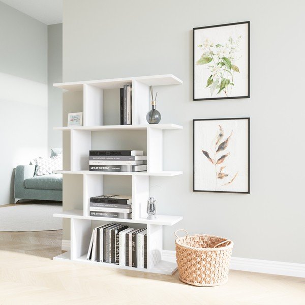 Biały regał 90x127 cm Harmon – Kalune Design-image-2