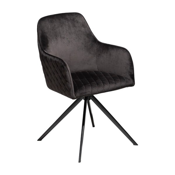 Czarne krzesło z podłokietnikami DAN–FORM Denmark Twine Velvet
