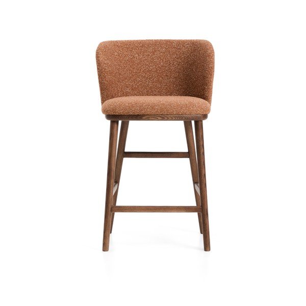 Tapicerowany hoker w kolorze terakoty (wysokość siedziska 65 cm) Ciselia – Kave Home-image-4