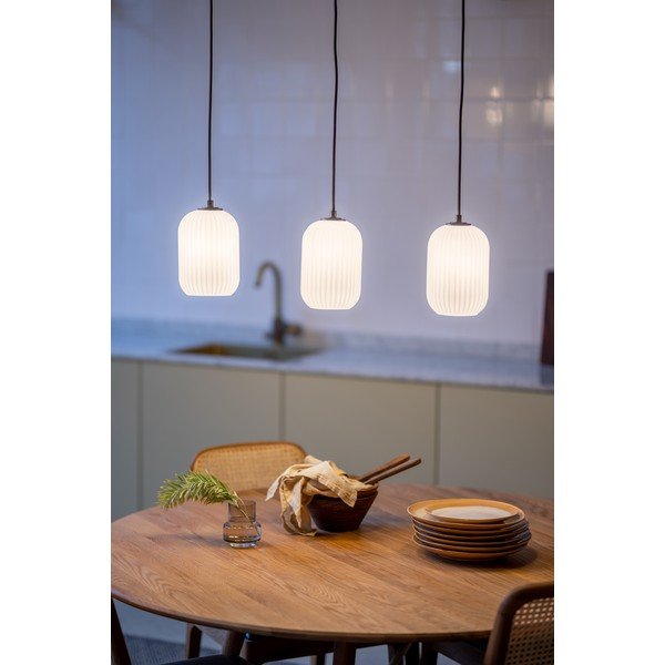 Czarno-biała lampa wisząca ze szklanym kloszem 14x72 cm Cava – Markslöjd-image-1