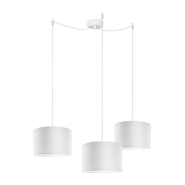 Biała potrójna lampa wisząca Bulb Attack Tres, ⌀ 25 cm