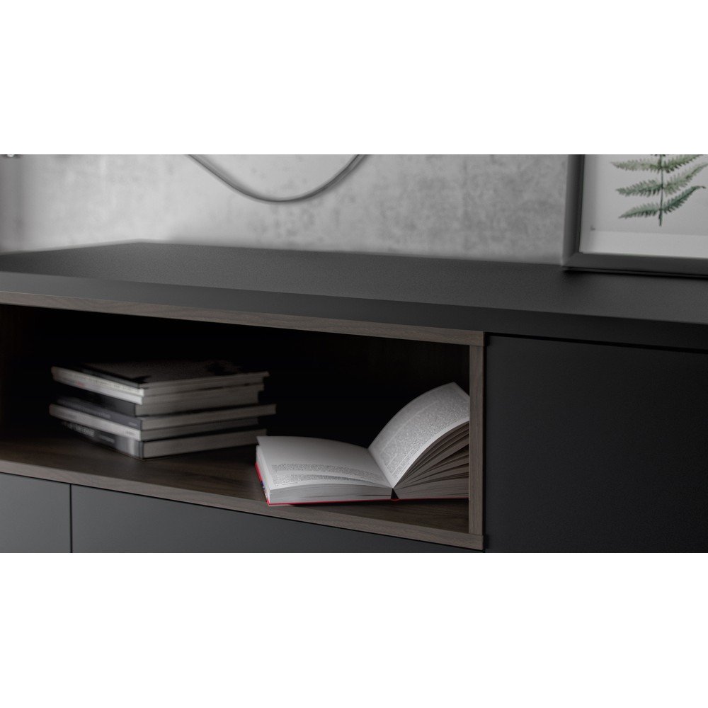 Czarna komoda 176x90x49 cm Roomers – Tvilum (zdjęcie 3)