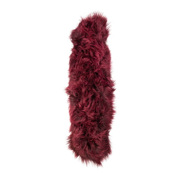 Bordowy dywan futrzany z krótkim włosiem Dara, 165x55 cm