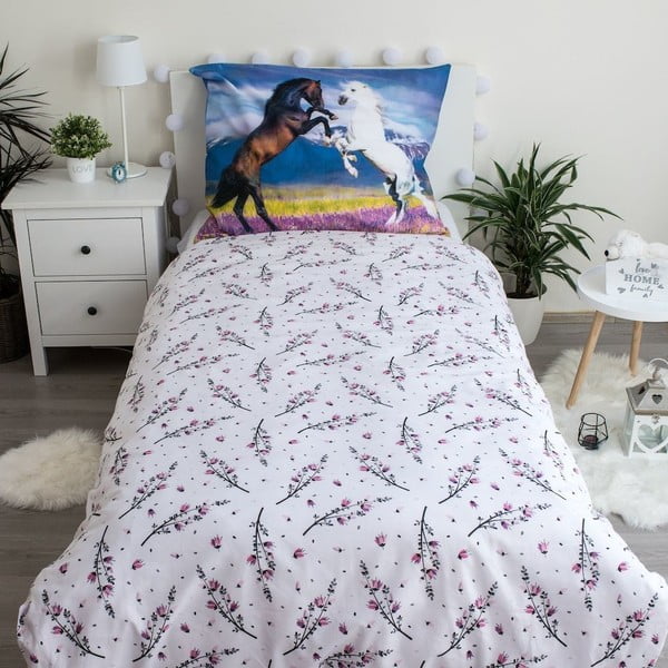 Bawełniana pościel dziecięca jednoosobowa 140x200 cm Horse "Meadow" – Jerry Fabrics-image-2