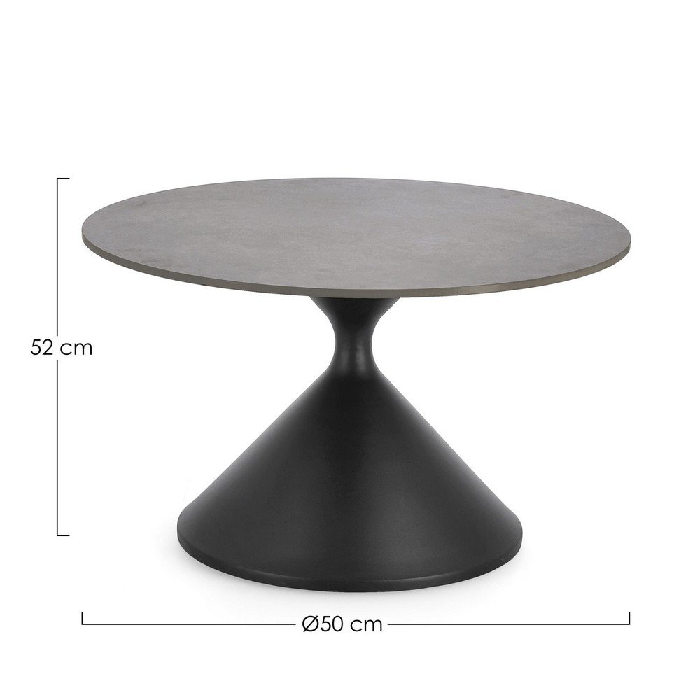 Czarny okrągły stolik z blatem w dekorze marmuru ø 70 cm Joona – Bizzotto (zdjęcie 5)