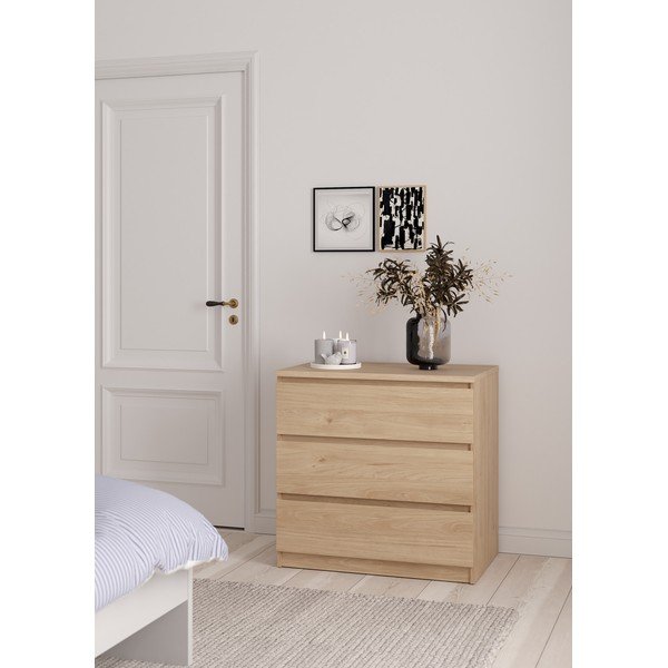 Komoda w dekorze dębu w naturalnym kolorze 77x76x50 cm Naia – Tvilum-image-1