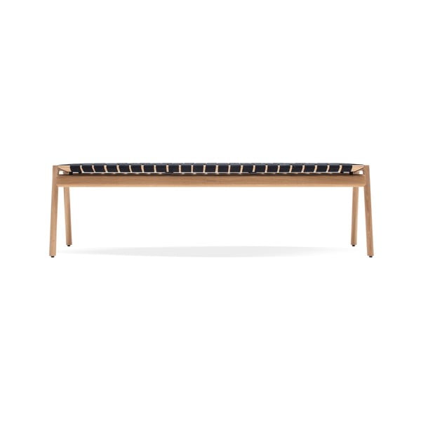 Czarno-naturalna ławka Klupa – Gazzda-image-2