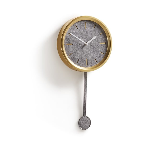 Zegar ścienny w złotym kolorze La Forma Nexo