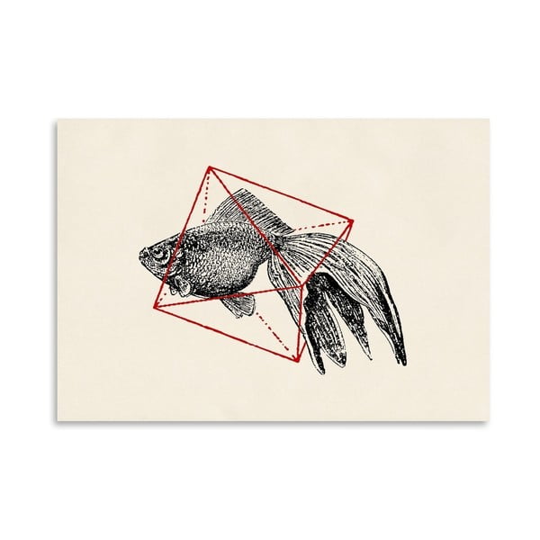Plakat Fish In Geometrics 3, 30x42 cm