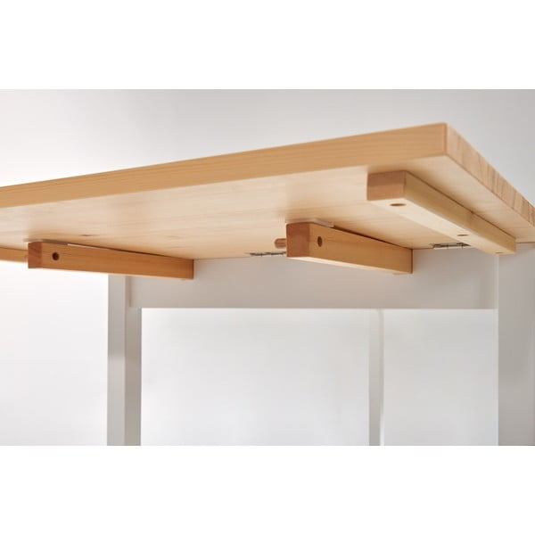 Rozkładany stół sosnowy z białą konstrukcją Bonami Essentials Brisbane, 120(200)x70 cm-image-4