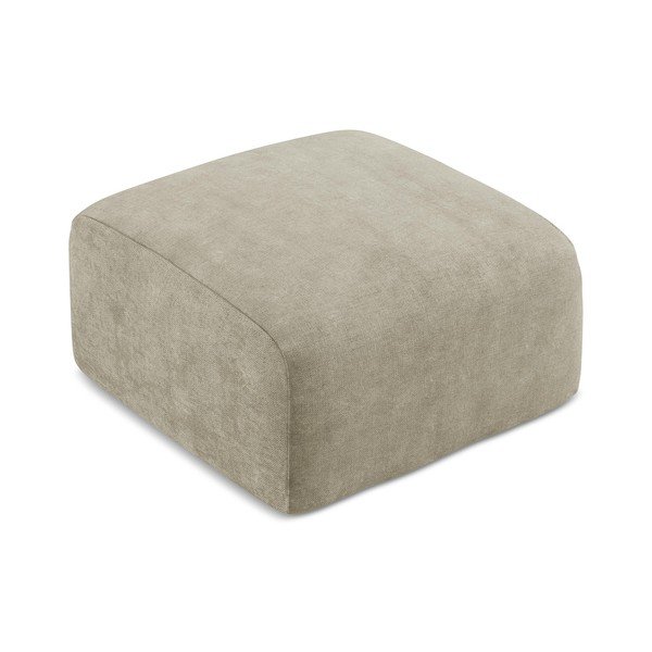 Beżowy podnóżek z tkaniny szenilowej Leila – Makamii-image-2