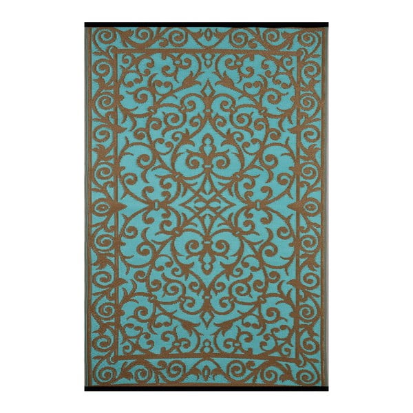 Turkusowo-szary dwustronny dywan zewnętrzny Green Decore Gala, 150x240 cm