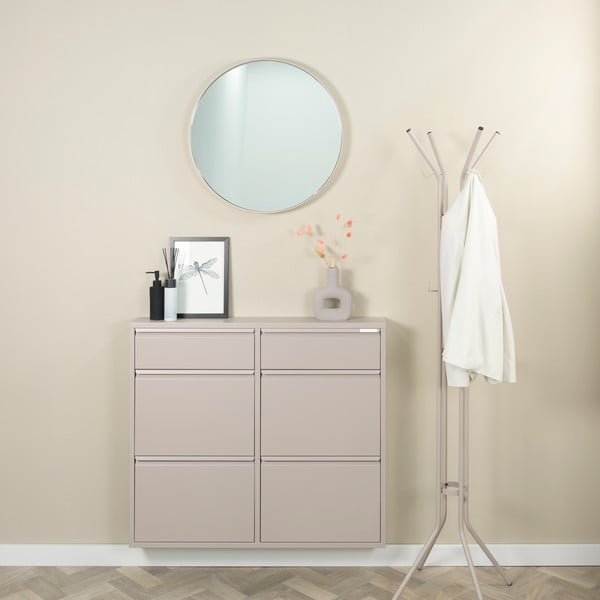 Szarobrązowa metalowa uchylna szafka na buty 98x86x15 cm Billy – Spinder Design-image-1