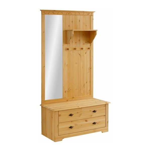 Garderoba do przedpokoju z drewna sosnowego Støraa Lando Compact
