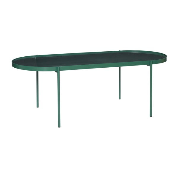 Zielony stół ze szklanym blatem Hübsch Table, dł. 120 cm
