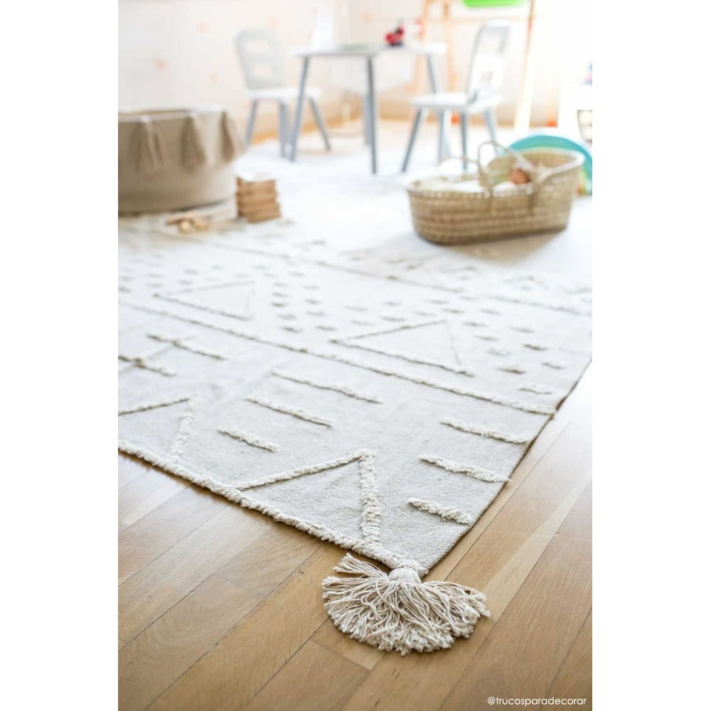 Biały bawełniany dywan tkany ręcznie odpowiedni do prania 170x240 cm Tribu Natural – Lorena Canals (zdjęcie 5)