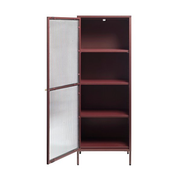 Czerwona metalowa witryna 58x160 cm Bronco – Unique Furniture-image-2