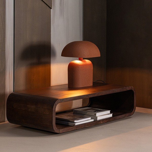 Stolik z litego drewna mango w ciemnym naturalnym kolorze 60x120 cm Kinu – WOOOD-image-3