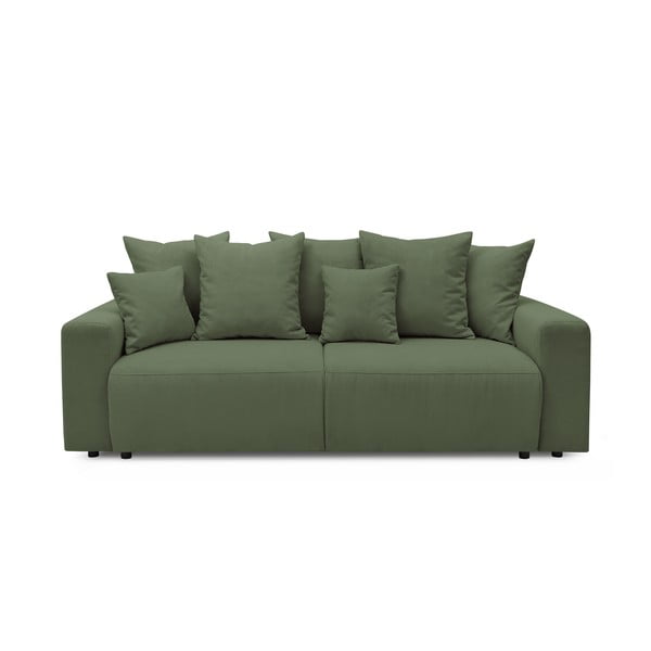 Zielona sztruksowa sofa rozkładana Bobochic Paris Envy