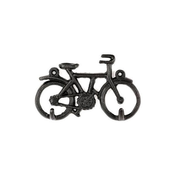 Czarny wieszak z haczykami w kształcie roweru Kikkerland Bike