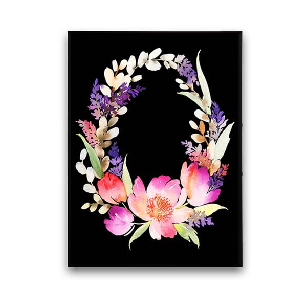 Plakat z kwiatowym wieńcem, 30 x 40 cm