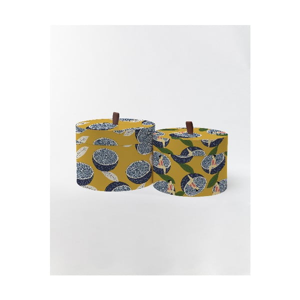 Okrągłe pudełka Surdic Round Boxes Lemons z motywem cytryn, 30x30 cm