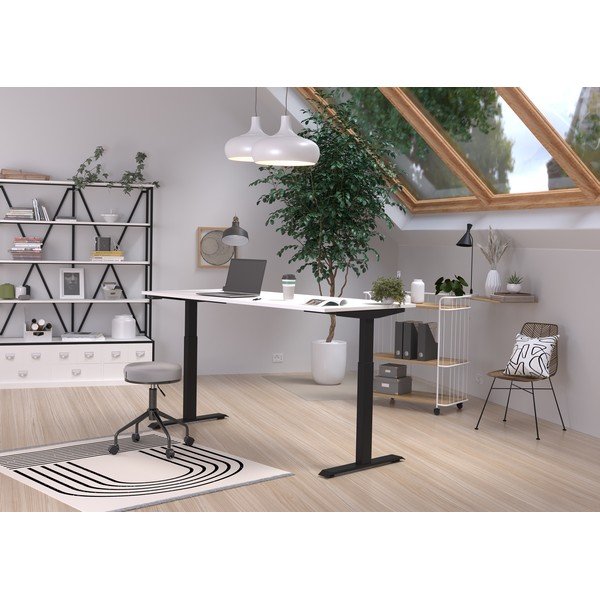 Biurko z elektryczną regulacją wysokości z białym blatem 80x180 cm Jet – Germania-image-1